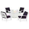 White / Navy Linen