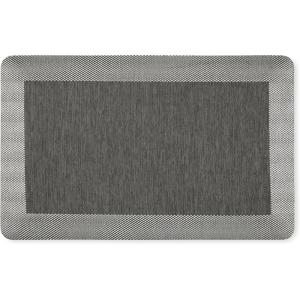 MARTHA STEWART Mira Modern Heathered Solid Anti-Fatigue Air-Infused Kitchen Mat, Brown, 19.6″x32″(Black)
