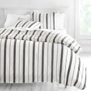 MARTHA STEWART Natalie King Size Duvet, 3 Piece Set-1 Duvet Cover, 2 Pillow Shams, Crinkle Velvet Texture, Soft & Royal, Machine Wash, 104″x92″ with Button Closure, Champagne(Iron Gate)