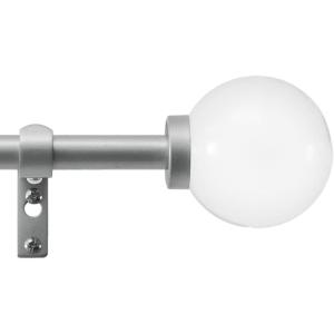 Martha Stewart Beaufort Curtain Rod for Windows 66 to 120 inches, Adjustable Length .75 inch Diameter Metal Curtain Rod with Round Finials, 66” – 120”, Brushed Brass(Nickel)