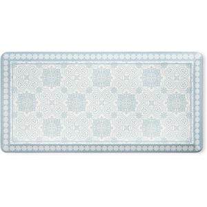 Martha Stewart Comfort Anti Fatigue Strie Medallion Tile Kitchen Mat, Comfort Standing Mat, Non-Slip Backing, Safe Beveled Edge, Charcoal Black, 19.6″ x39″(Grey)
