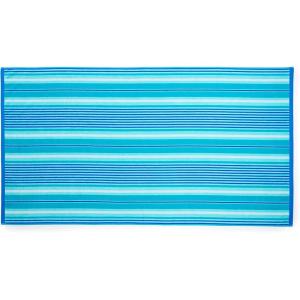 Martha Stewart Egyptian Cotton Bath Towels Set – 6 Piece, 2 Bath Towels – 2 Hand Towels – 2 Washcloths, Absorbent Bathroom Towels, Bathroom Essentials, Oyster(Blue & White)