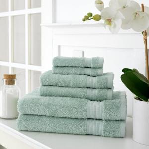 Martha Stewart Egyptian Cotton Bath Towels Set – 6 Piece, 2 Bath Towels – 2 Hand Towels – 2 Washcloths, Absorbent Bathroom Towels, Bathroom Essentials, Oyster(Sage)