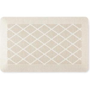 Martha Stewart Miles Modern Diamond Anti-Fatigue Air-Infused Kitchen Mat, Beige, 19.6″x32″(Beige)