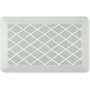 Martha Stewart Miles Modern Diamond Anti-Fatigue Air-Infused Kitchen Mat, Beige, 19.6″x32″(Mint Green)