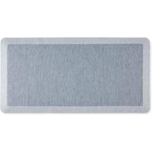 Martha Stewart Mira Modern Heathered Anti-Fatigue Air-Infused Kitchen Mat, Beige, 19.6″x32″(Blue)