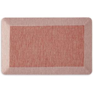 Martha Stewart Mira Modern Heathered Anti-Fatigue Air-Infused Kitchen Mat, Beige, 19.6″x32″(Spice Red)