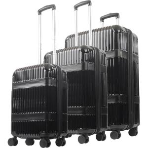 Martha Stewart The Bedford 22 Inch Carry On Luggage, Hardshell Rolling Suitcase with Spinner Wheels, Black(Black)