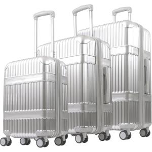 Martha Stewart The Bedford 22 Inch Carry On Luggage, Hardshell Rolling Suitcase with Spinner Wheels, Black(Silver)