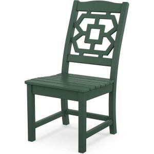 Martha Stewart by POLYWOOD® Chinoiserie Dining Side Chair in Sand(Green)