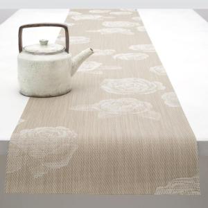 Martha by Martha Stewart | Chilewich Rosette 14”x72” Table Runner in Flax(Flax)