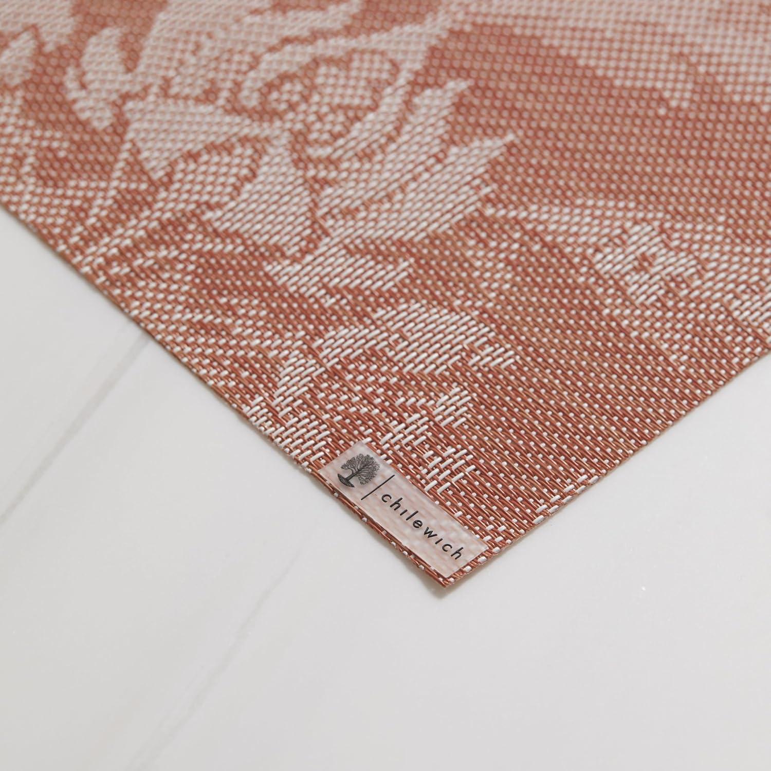 imageMartha by Martha Stewart Chilewich Damask Placemats in Flax Set of 4 Easy Care Woven Tabletop Textiles IndoorOutdoor 19 x 14 RectangleBurnt Coral