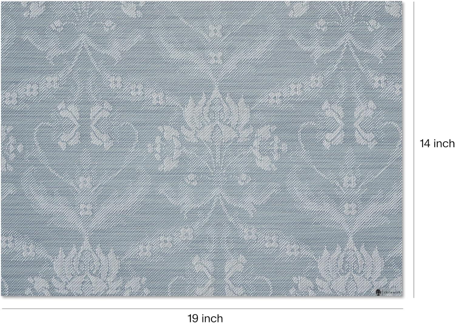 imageMartha by Martha Stewart Chilewich Damask Placemats in Flax Set of 4 Easy Care Woven Tabletop Textiles IndoorOutdoor 19 x 14 RectangleSea