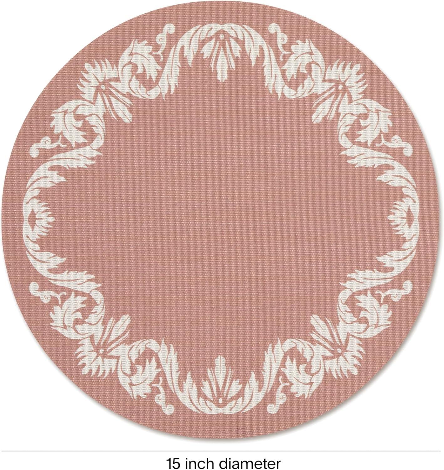 imageMartha by Martha Stewart Chilewich Scroll Round Set of 4 Placemats in SEABurnt Coral