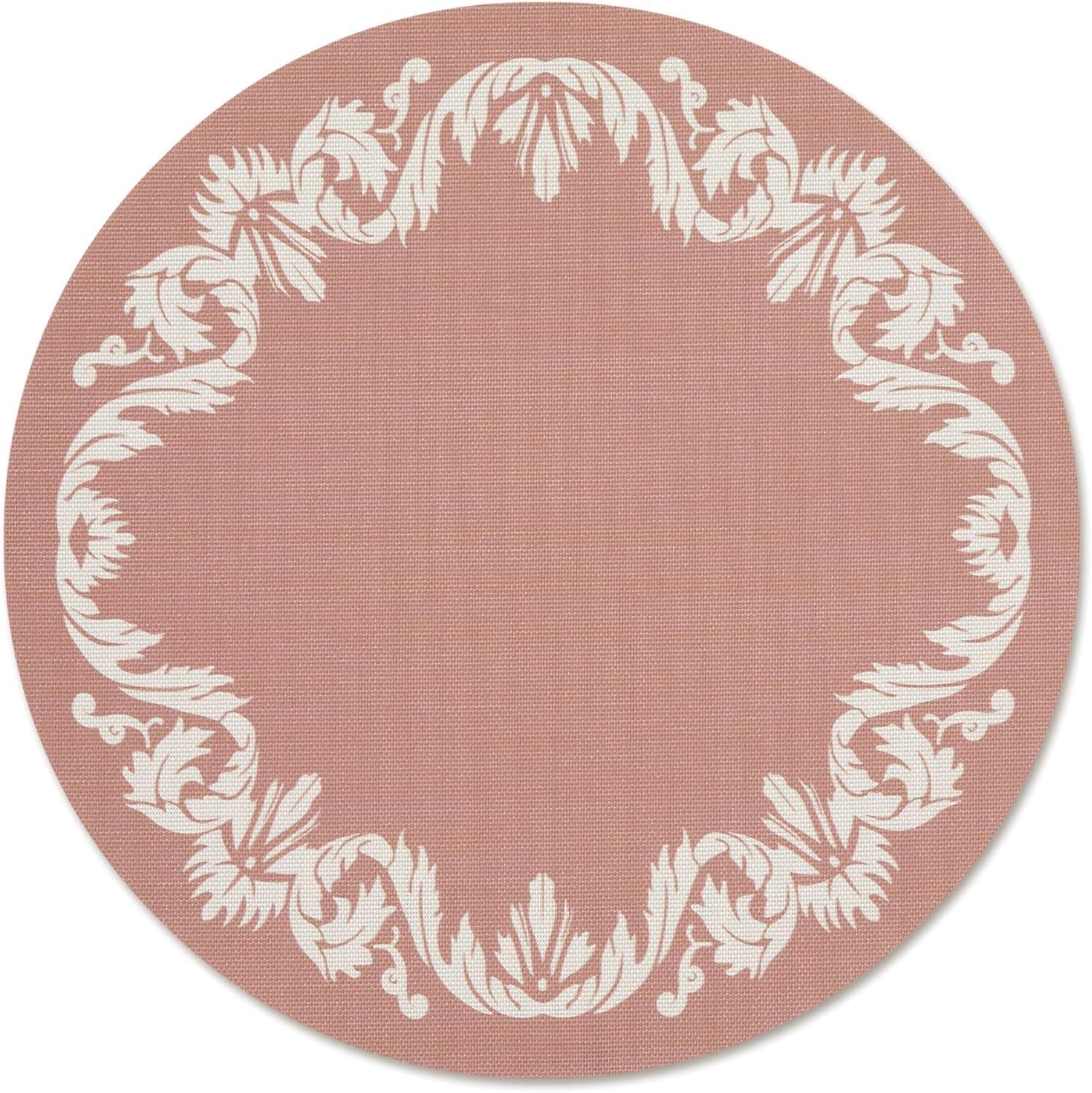 imageMartha by Martha Stewart Chilewich Scroll Round Set of 4 Placemats in SEABurnt Coral