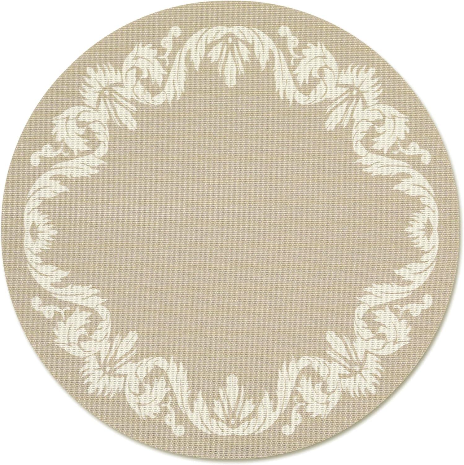 imageMartha by Martha Stewart Chilewich Scroll Round Set of 4 Placemats in SEAFlax