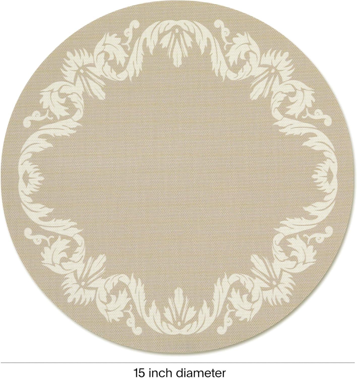 imageMartha by Martha Stewart Chilewich Scroll Round Set of 4 Placemats in SEAFlax