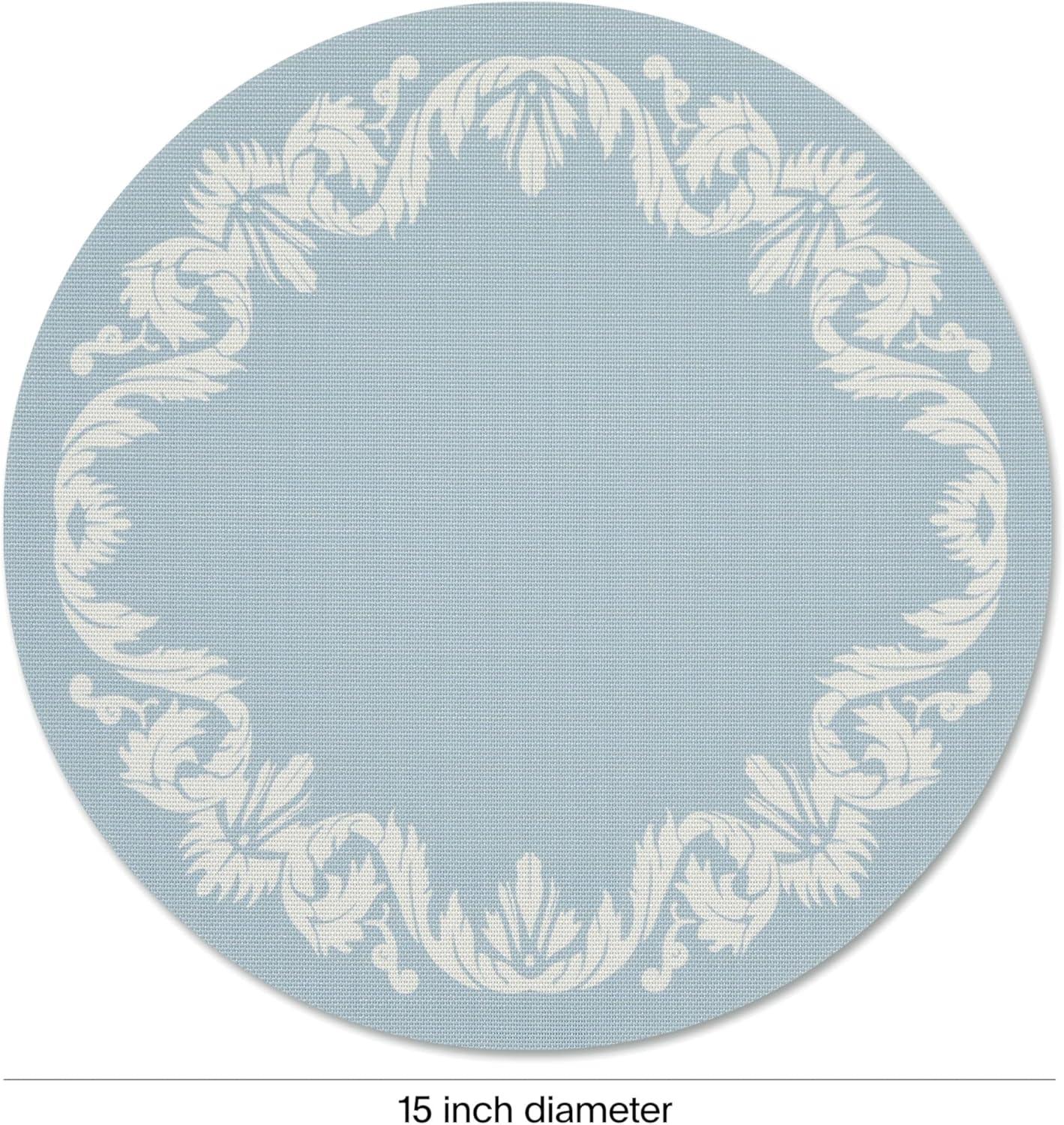 imageMartha by Martha Stewart Chilewich Scroll Round Set of 4 Placemats in SEASea