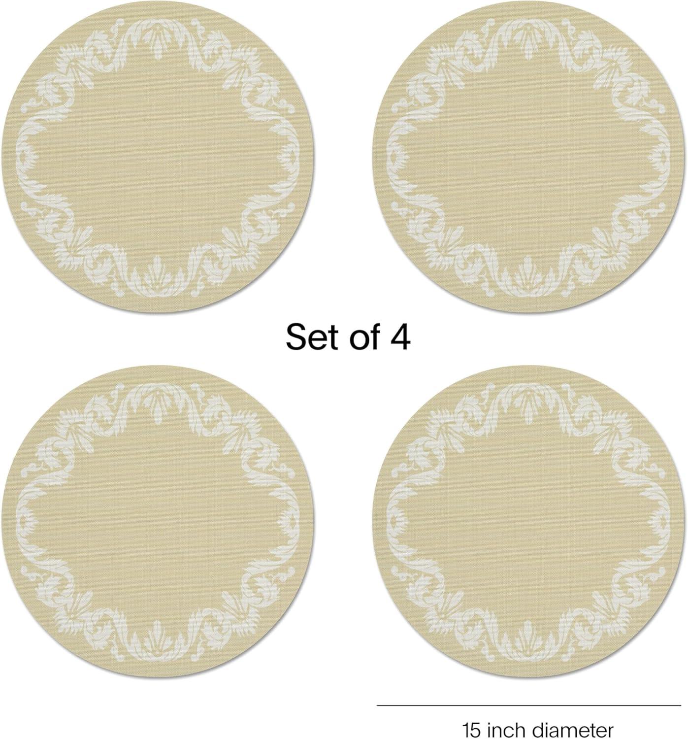 imageMartha by Martha Stewart Chilewich Scroll Round Set of 4 Placemats in SEAWheat