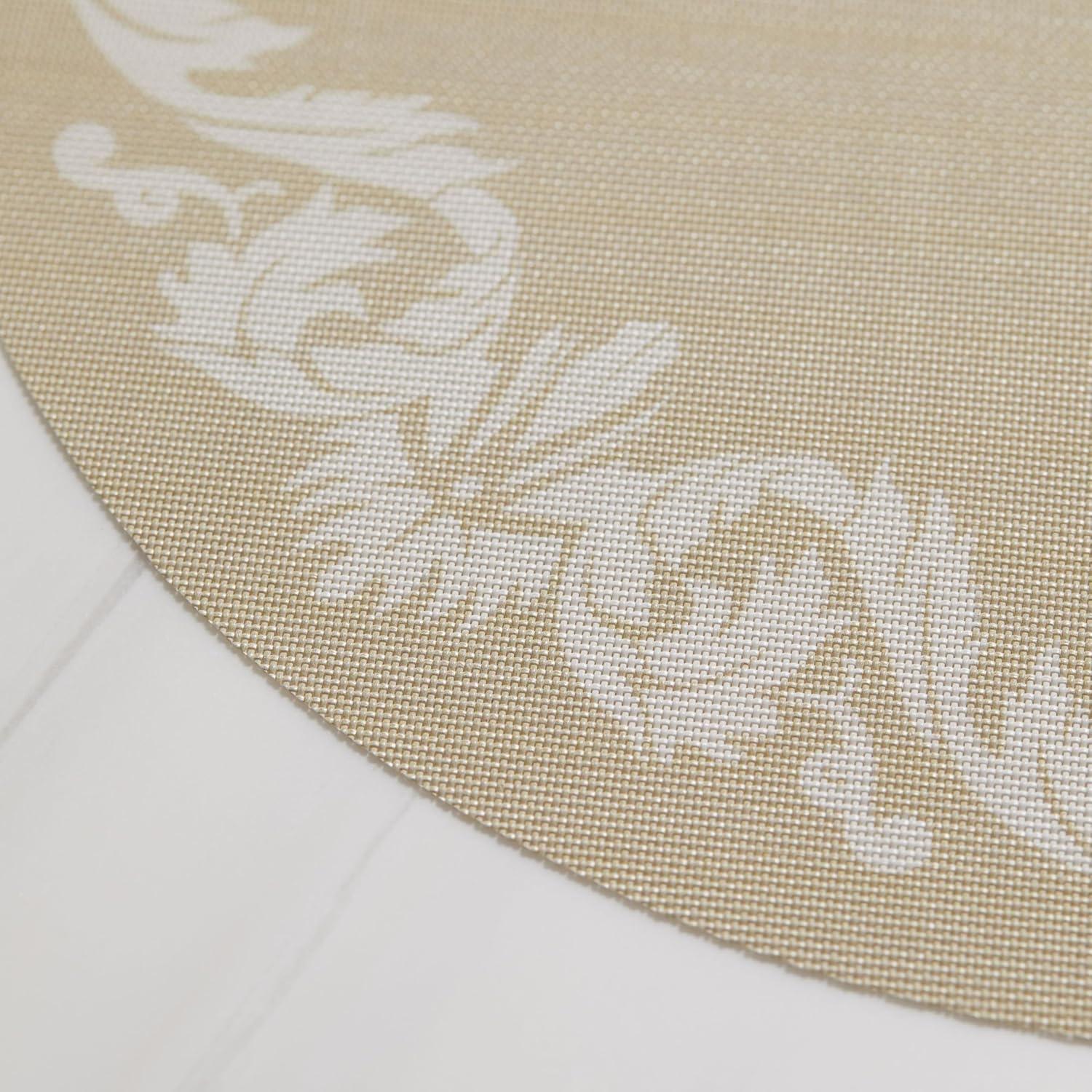 imageMartha by Martha Stewart Chilewich Scroll Round Set of 4 Placemats in SEAWheat