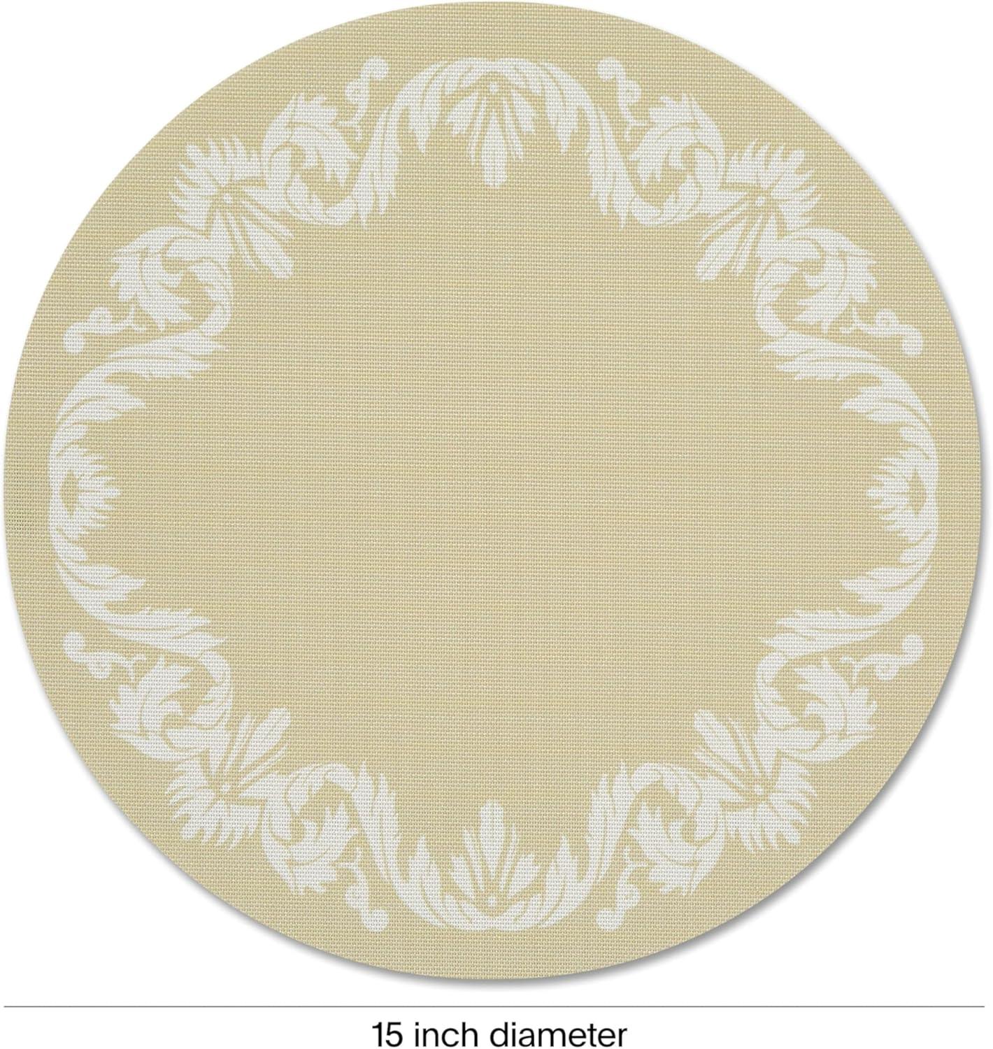 imageMartha by Martha Stewart Chilewich Scroll Round Set of 4 Placemats in SEAWheat