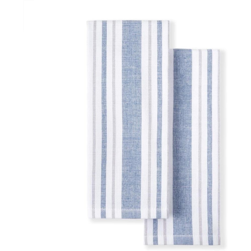 imageMartha Stewart Morris Stripe Kitchen Towel 2Pack Set Blue 16x28Blue