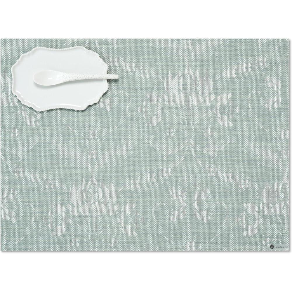 imageMartha by Martha Stewart Chilewich Damask Placemats in Flax Set of 4 Easy Care Woven Tabletop Textiles IndoorOutdoor 19 x 14 RectangleAbalone