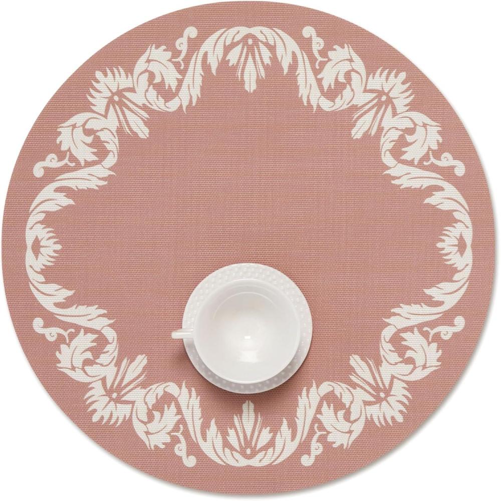 imageMartha by Martha Stewart Chilewich Scroll Round Set of 4 Placemats in SEABurnt Coral