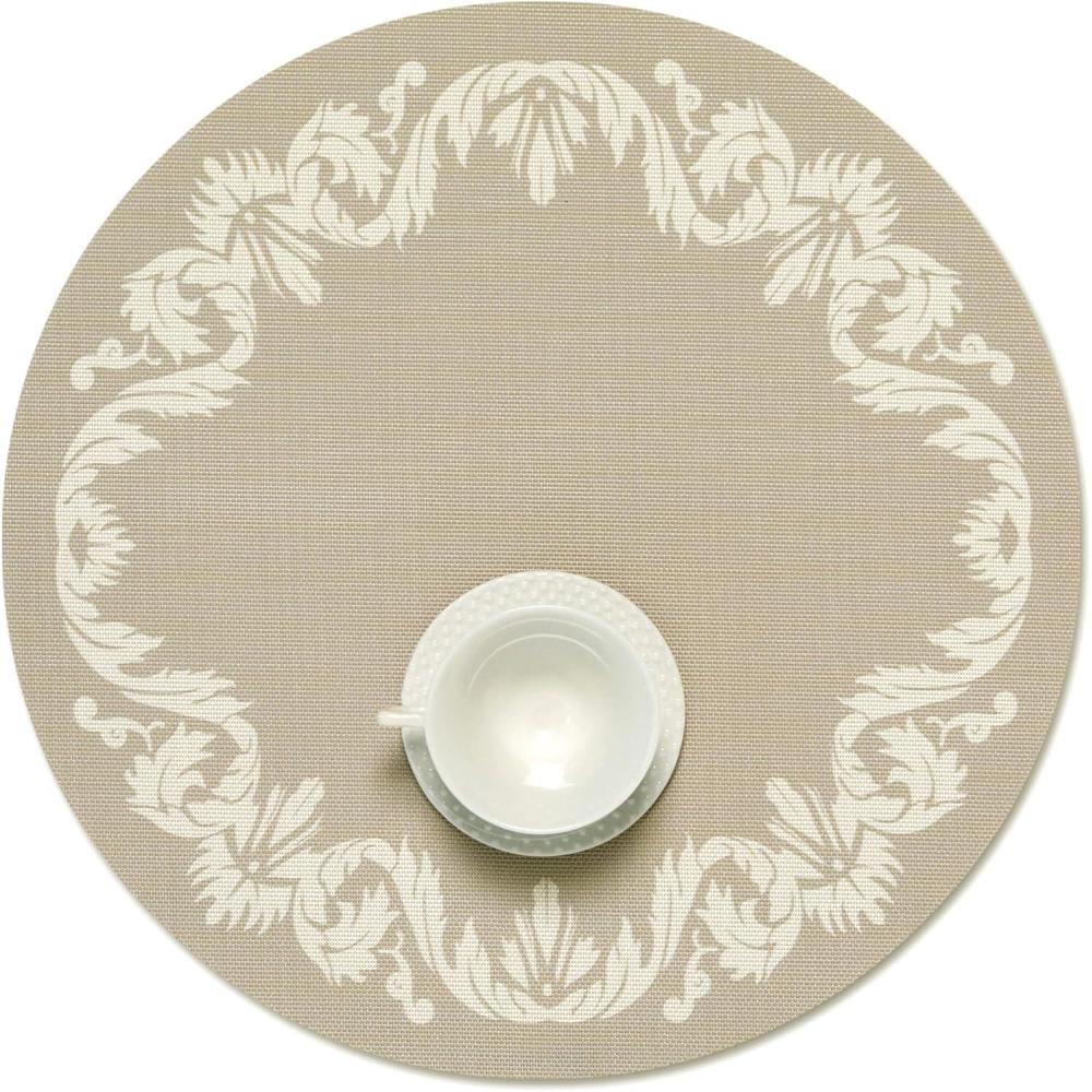 imageMartha by Martha Stewart Chilewich Scroll Round Set of 4 Placemats in SEAFlax