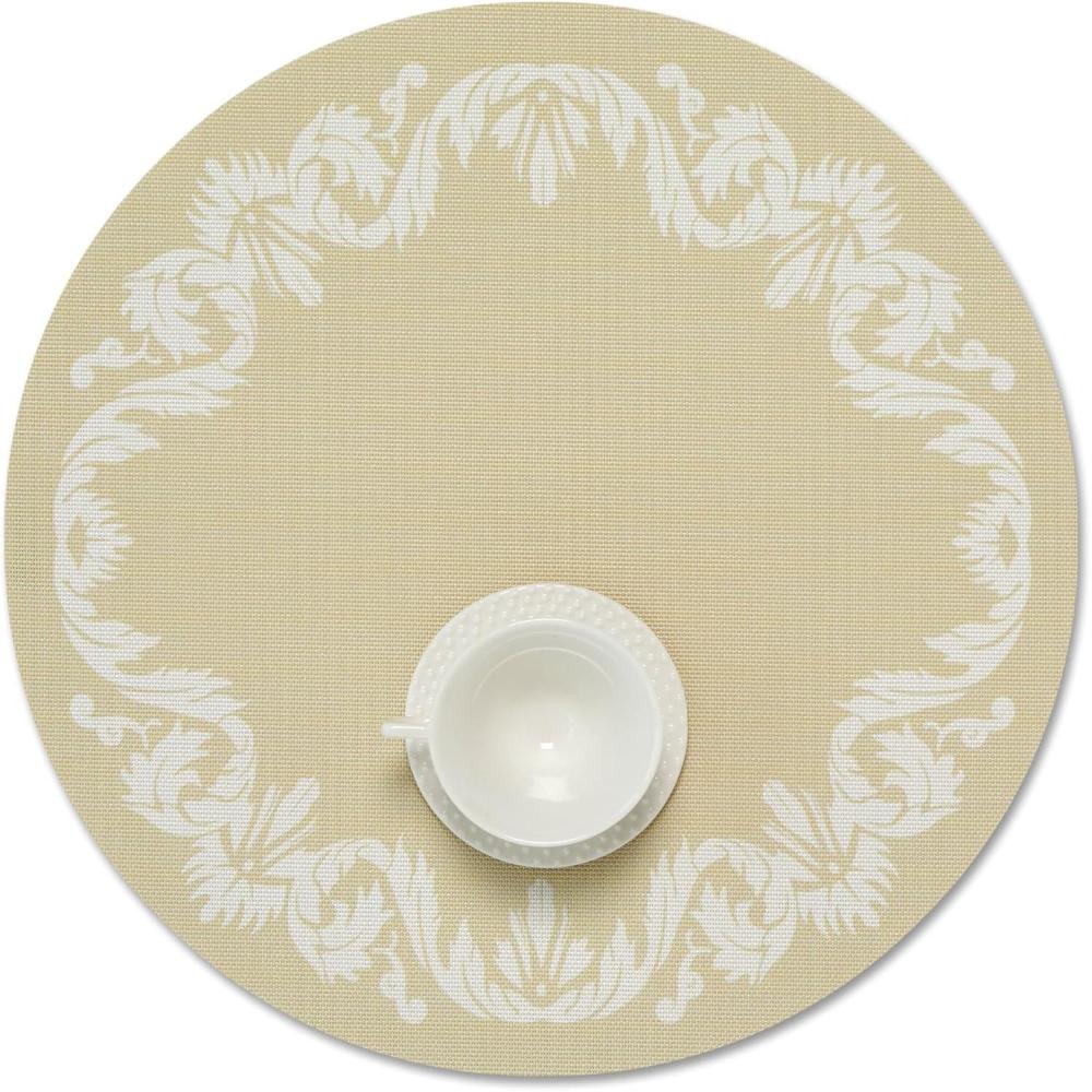 imageMartha by Martha Stewart Chilewich Scroll Round Set of 4 Placemats in SEAWheat