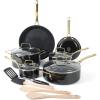 Black w/ Gold Handles (Ceramic Nonstick Cookware)