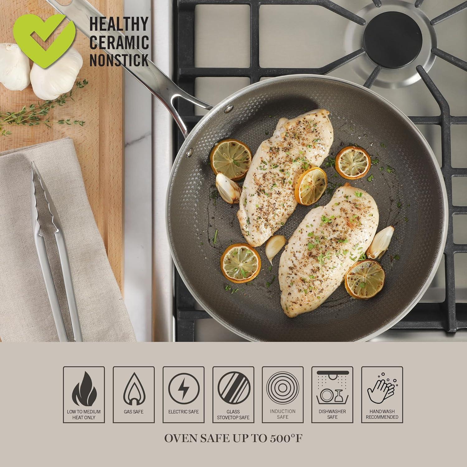 imageMartha Stewart 12 Piece Heavy Gauge Aluminum Hard Anodized Premium Nonstick Cookware Set Induction Safe Copper wBlack InteriorTriply Stainless