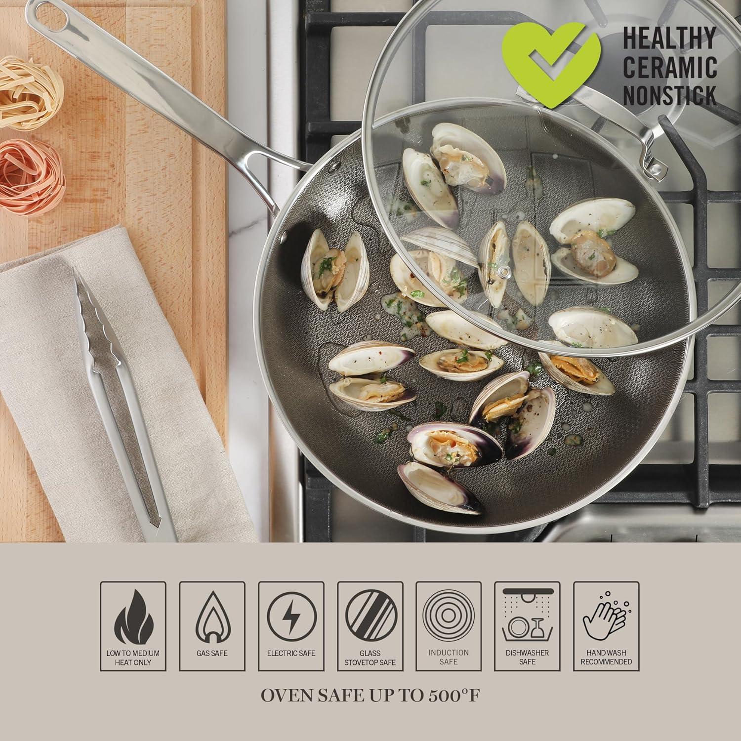 imageMartha Stewart 12 Piece Heavy Gauge Aluminum Hard Anodized Premium Nonstick Cookware Set Induction Safe Copper wBlack InteriorTriply Stainless