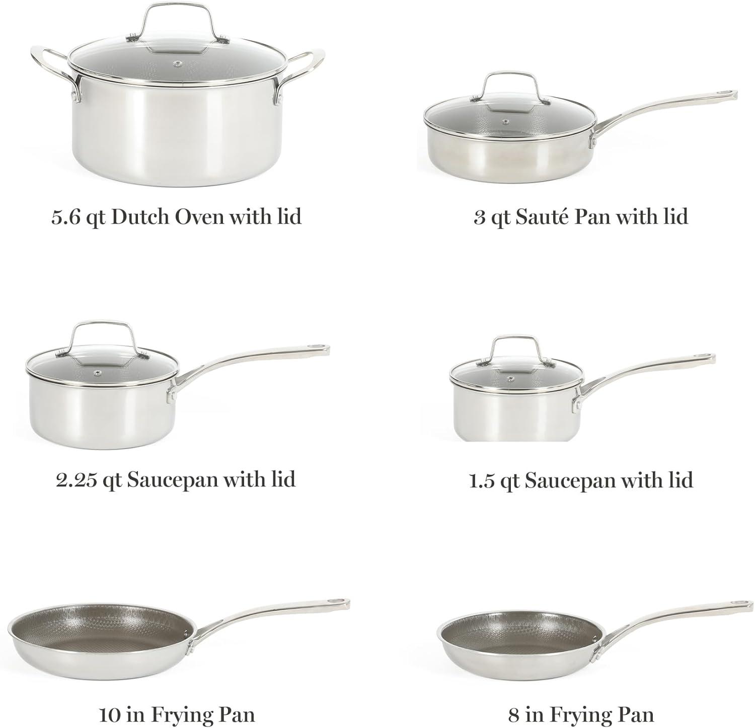 imageMartha Stewart 12 Piece Heavy Gauge Aluminum Hard Anodized Premium Nonstick Cookware Set Induction Safe Copper wBlack InteriorTriply Stainless