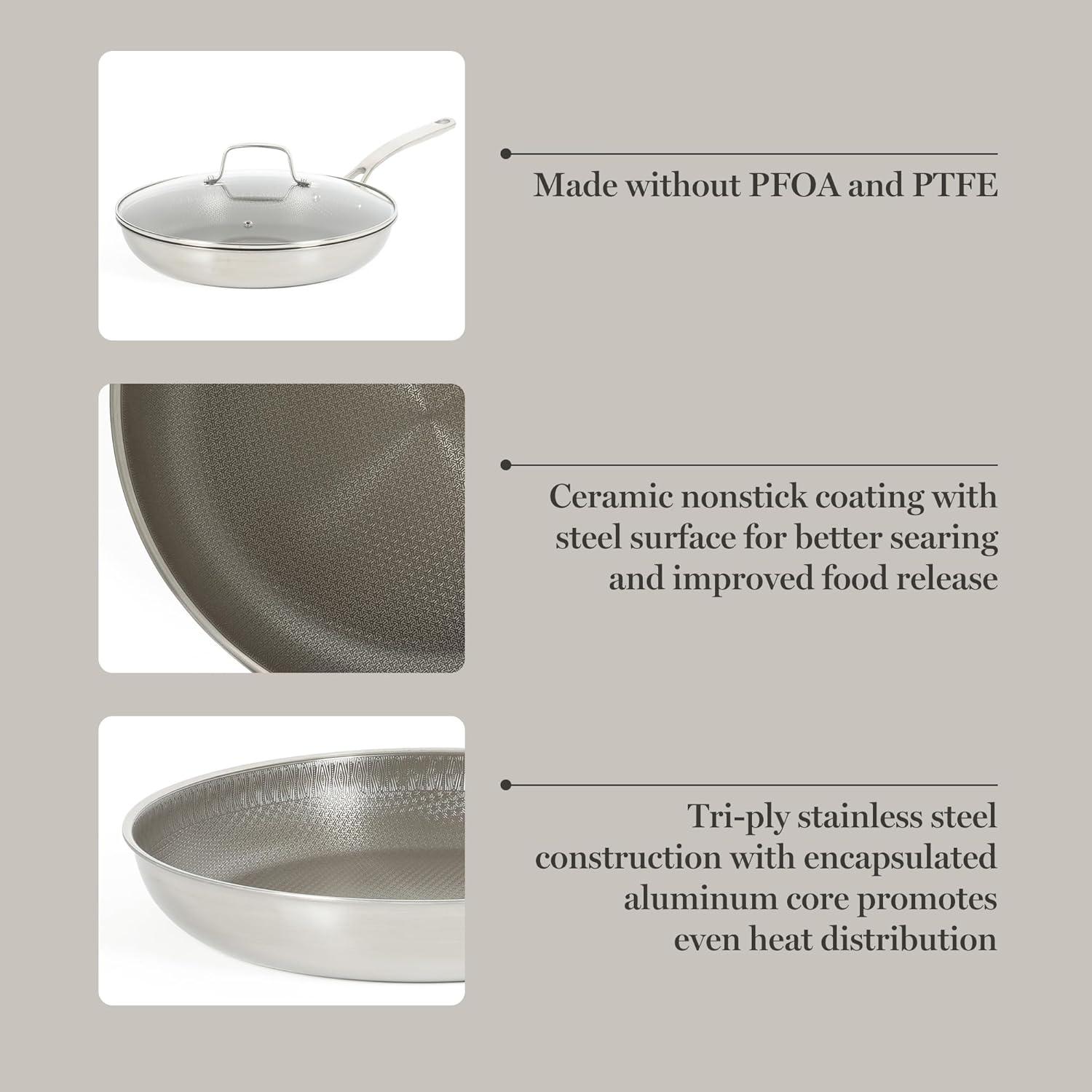 imageMartha Stewart 12 Piece Heavy Gauge Aluminum Hard Anodized Premium Nonstick Cookware Set Induction Safe Copper wBlack InteriorTriply Stainless