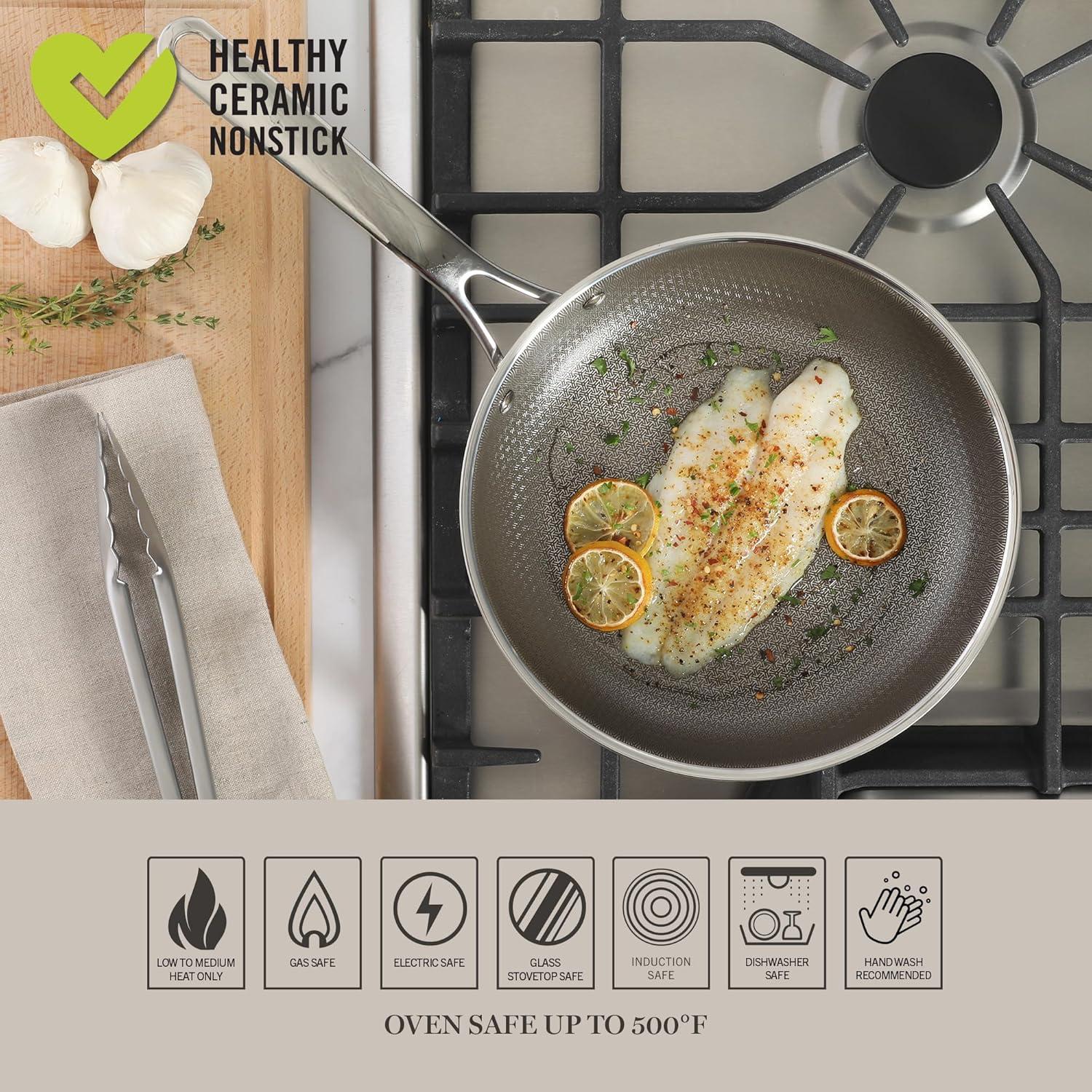 imageMartha Stewart 12 Piece Heavy Gauge Aluminum Hard Anodized Premium Nonstick Cookware Set Induction Safe Copper wBlack InteriorTriply Stainless