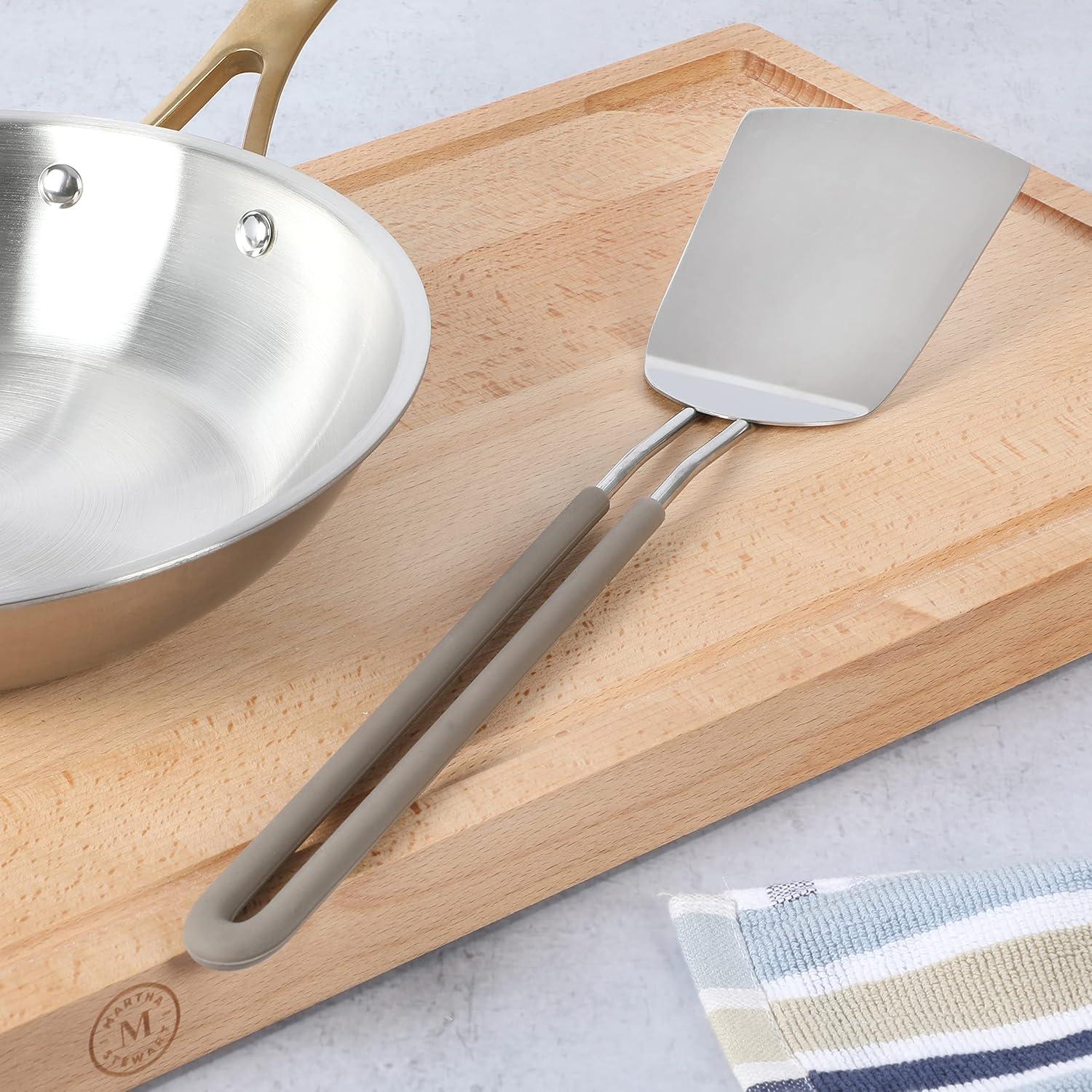 imageMartha Stewart 5 Piece Sprucedale Stainless Steel Kitchen Tools and Gadget Set Dishwasher Safe