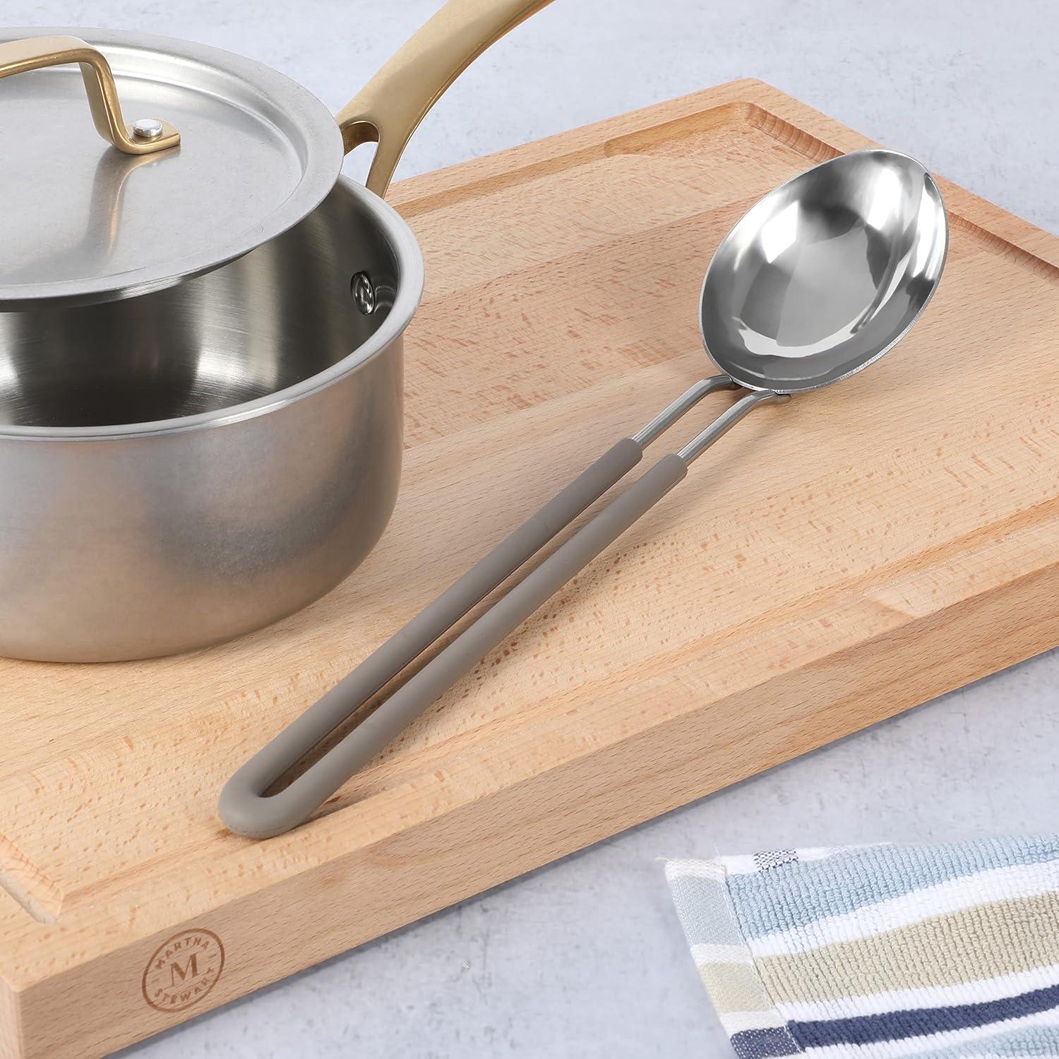 imageMartha Stewart 5 Piece Sprucedale Stainless Steel Kitchen Tools and Gadget Set Dishwasher Safe