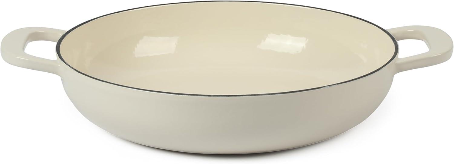 imageMartha Stewart Eastholm 5 QT Enamel Cast Iron Dutch Oven Martha BlueLinen w Gold Knob Braiser