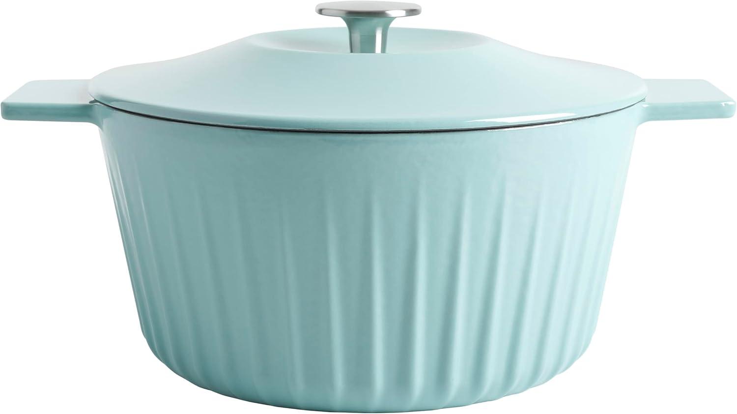 imageMartha Stewart Eastholm 5 QT Enamel Cast Iron Dutch Oven Martha BlueMartha Blue