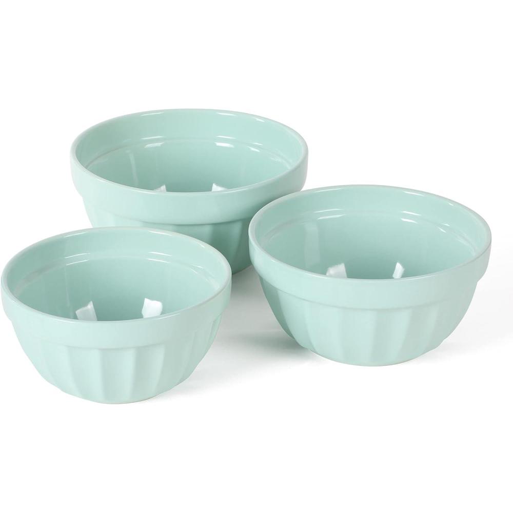 imageMartha Stewart Broadbrook 3 Piece 4 Qt 28 Qt 21 Qt Stoneware Bowl Set Martha Blue