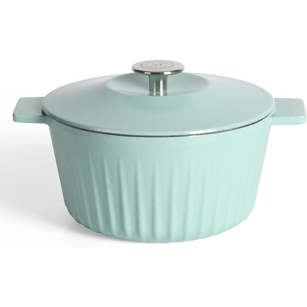 imageMartha Stewart Eastholm 5 QT Enamel Cast Iron Dutch Oven Martha BlueMartha Blue