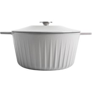 Martha Stewart Eastholm 5 QT Enamel Cast Iron Dutch Oven, Martha Blue(Grey)