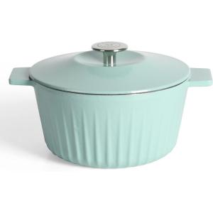 Martha Stewart Eastholm 5 QT Enamel Cast Iron Dutch Oven, Martha Blue(Martha Blue)