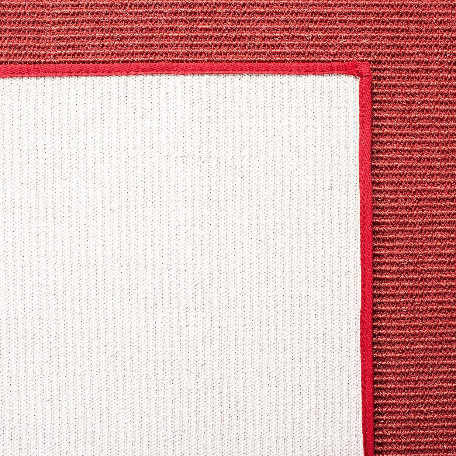 imageMartha Stewart x SAFAVIEH Area Rug Collection 9 x 13 Natural Brown Sisal amp Jute Farmhouse Style Ideal for Living Room Bedroom Office Dining Space MSR9501ARed