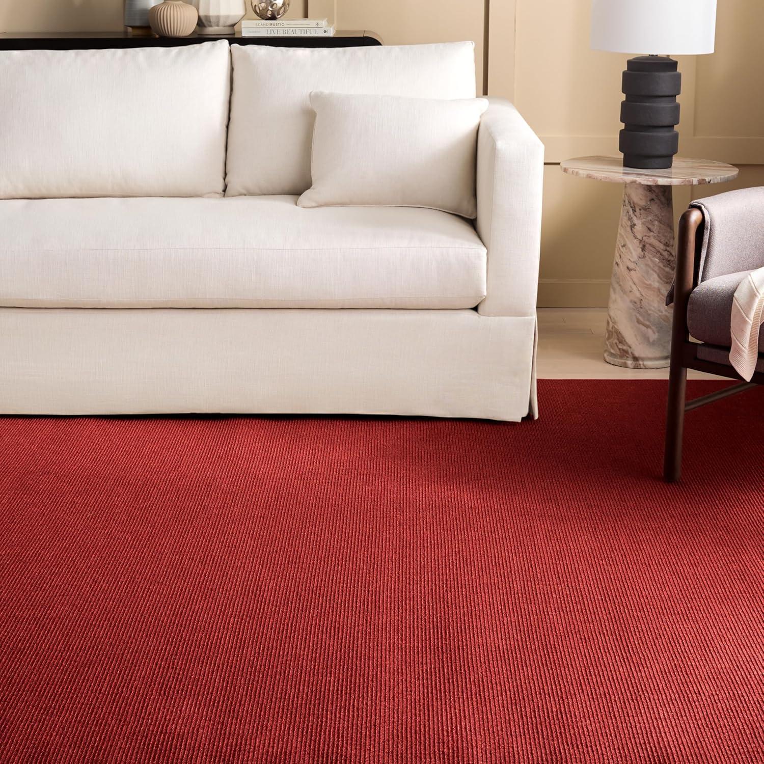 imageMartha Stewart x SAFAVIEH Area Rug Collection 9 x 13 Natural Brown Sisal amp Jute Farmhouse Style Ideal for Living Room Bedroom Office Dining Space MSR9501ARed