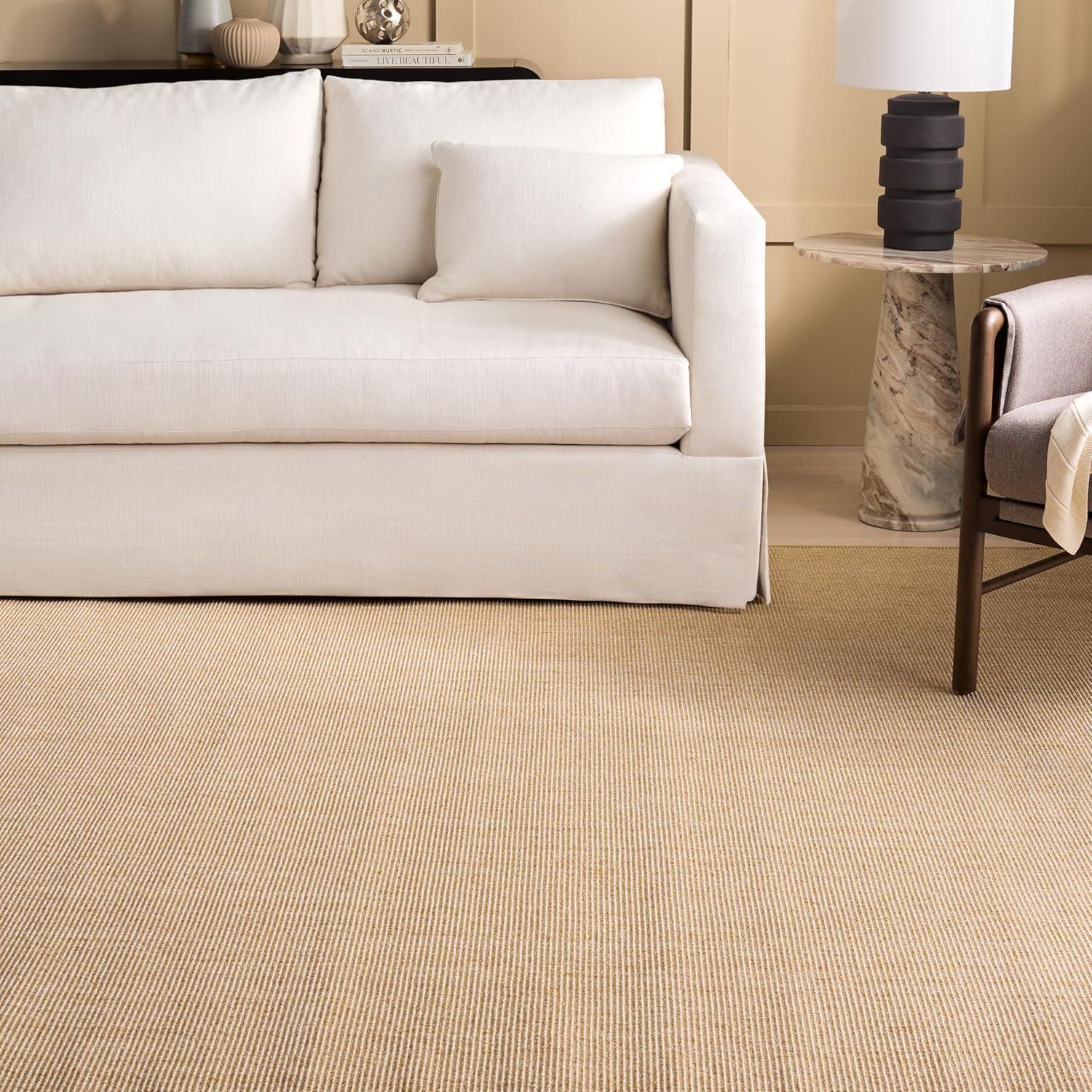 imageMartha Stewart x SAFAVIEH Area Rug Collection 9 x 13 Natural Brown Sisal amp Jute Farmhouse Style Ideal for Living Room Bedroom Office Dining Space MSR9501ABeigeIvory