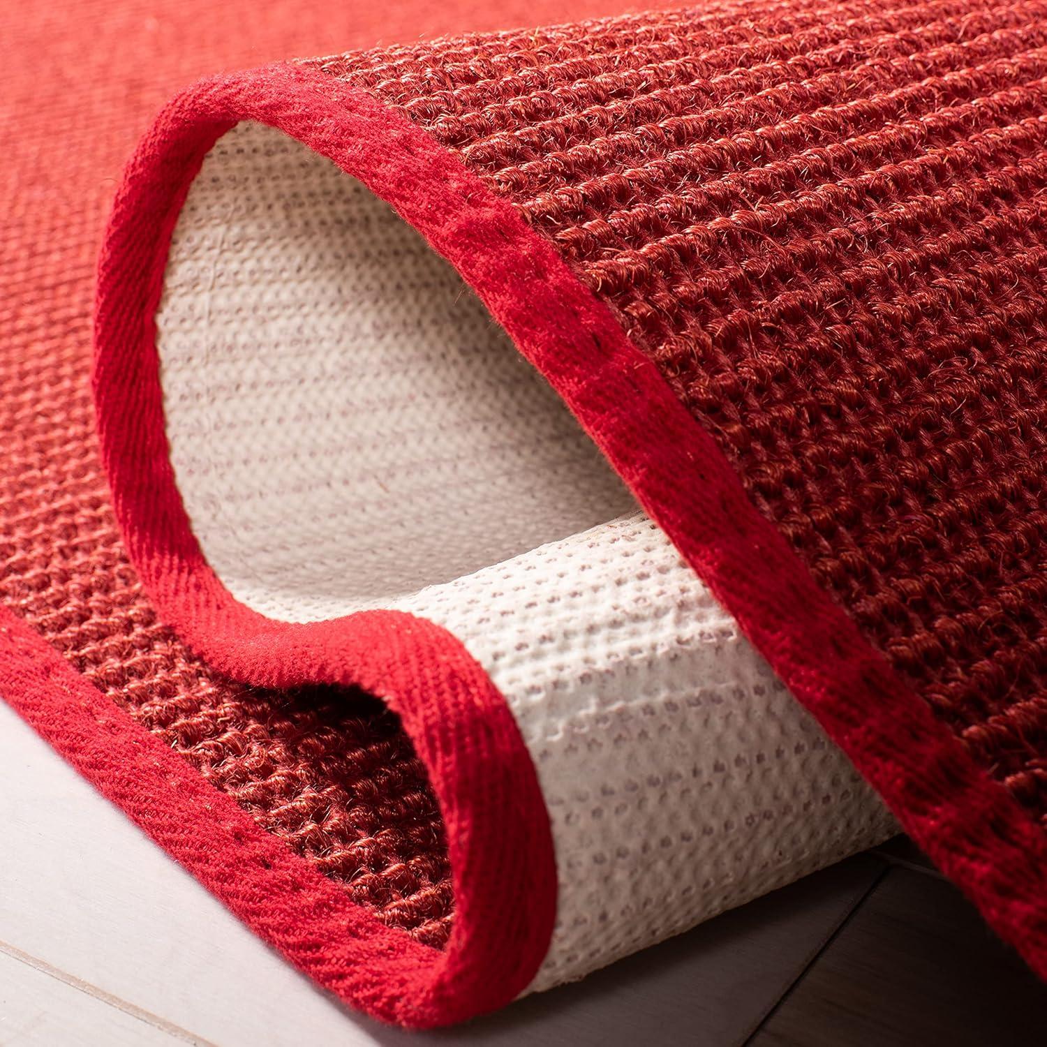 imageMartha Stewart x SAFAVIEH Area Rug Collection 9 x 13 Natural Brown Sisal amp Jute Farmhouse Style Ideal for Living Room Bedroom Office Dining Space MSR9501ARed