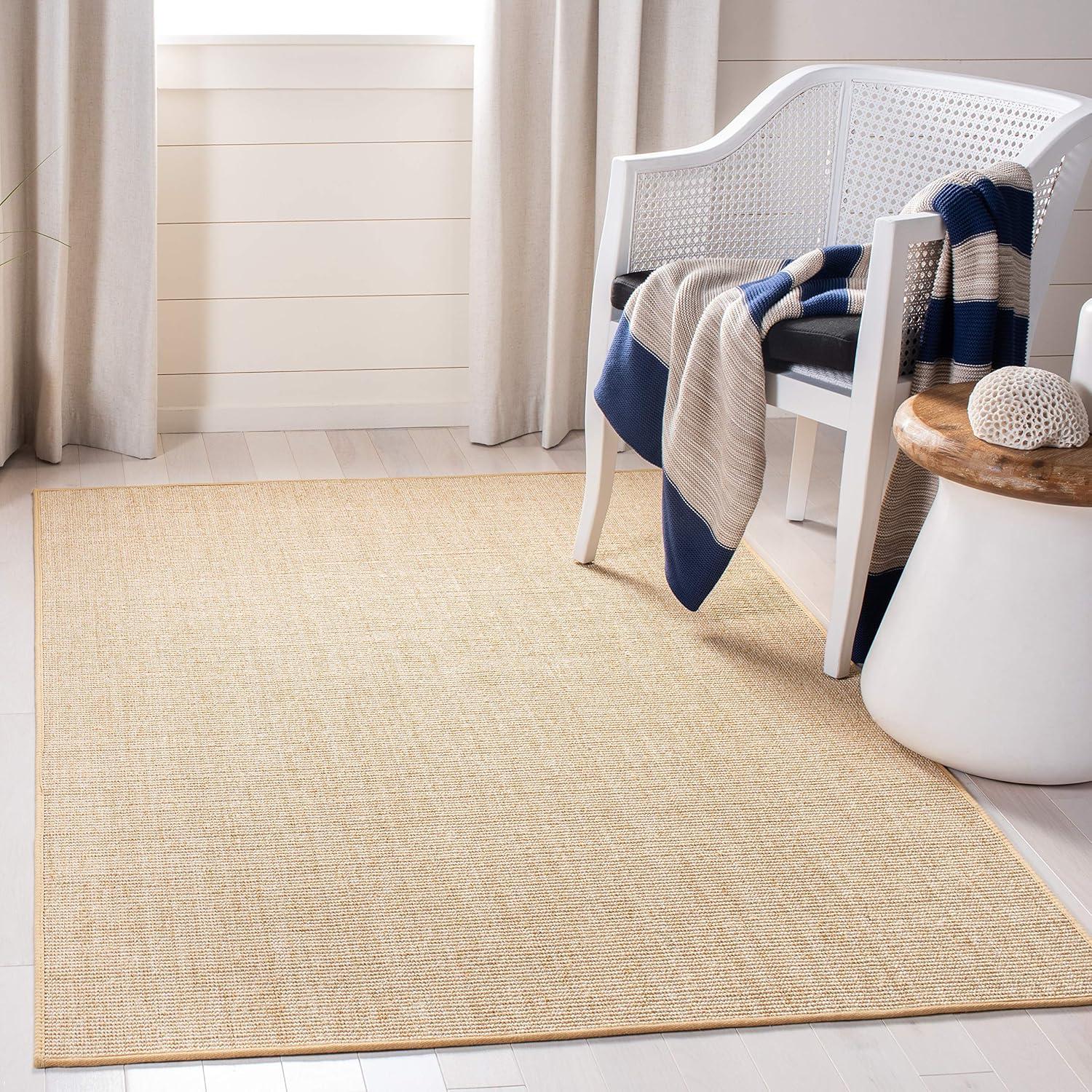 imageMartha Stewart x SAFAVIEH Area Rug Collection 9 x 13 Natural Brown Sisal amp Jute Farmhouse Style Ideal for Living Room Bedroom Office Dining Space MSR9501ABeigeIvory