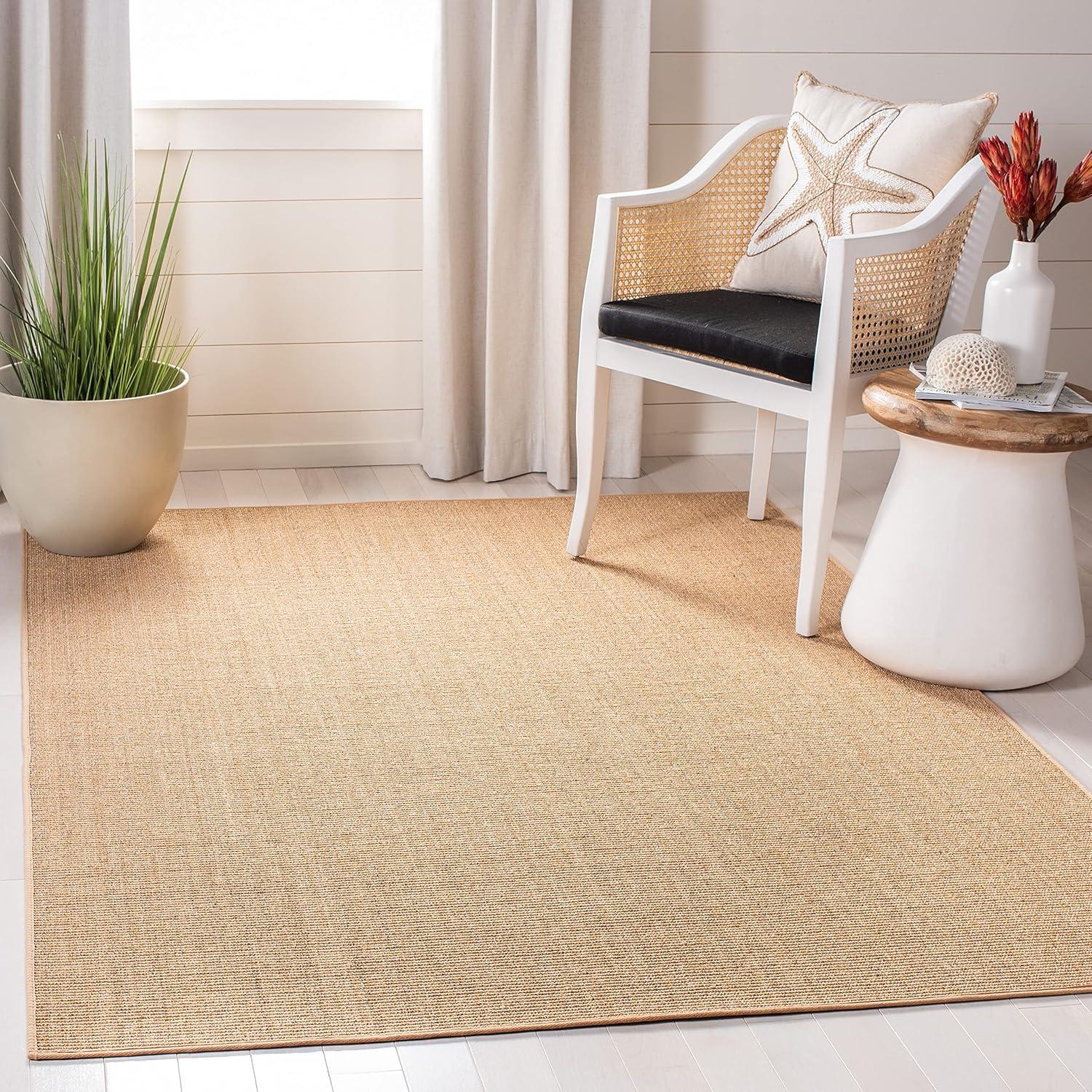 imageMartha Stewart x SAFAVIEH Area Rug Collection 9 x 13 Natural Brown Sisal amp Jute Farmhouse Style Ideal for Living Room Bedroom Office Dining Space MSR9501ABeige